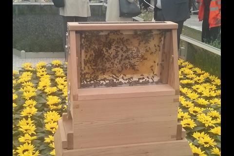 Marks & Spencer's exhibit featured a bee-hive